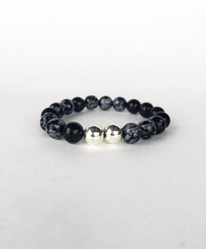 Black Bead Unisex Natural Stone Bracelet