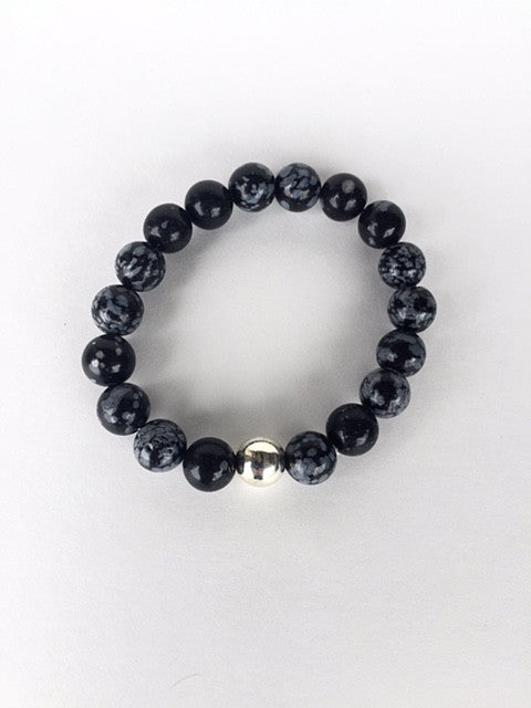 Black Bead Unisex Natural Stone Bracelet