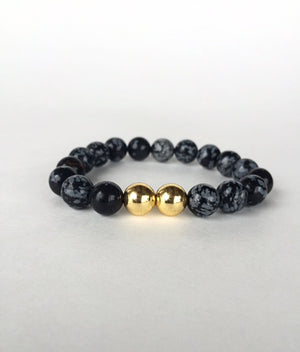 Black Bead Unisex Natural Stone Bracelet
