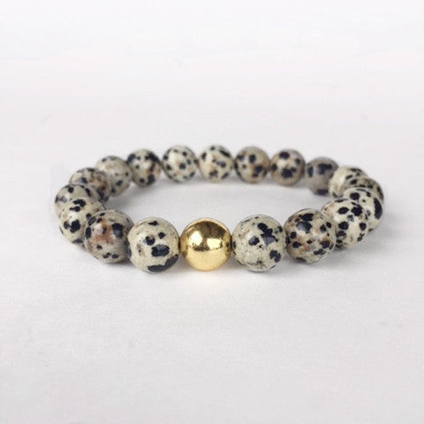Leopard Bead Unisex Natural Stone Bracelet