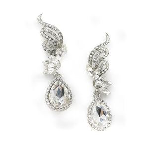 Crystal Swan Drop Earrings