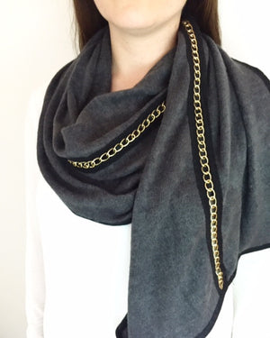 Thick CHAIN Grey Scarf