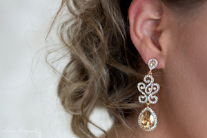 Enchanted Gold Crystal Earrings
