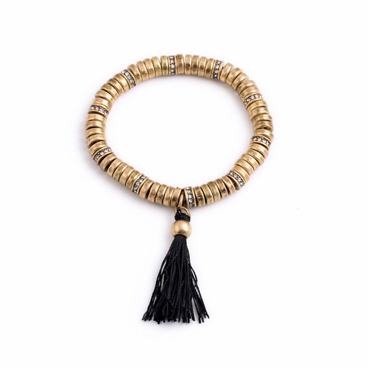 The Blanca Black Tassel Bracelet