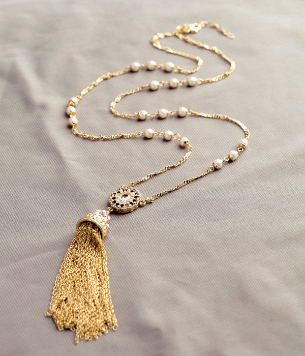Elegant Lily Tassel Necklace